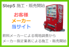 step.5 飲料メーカーによる自販機設置